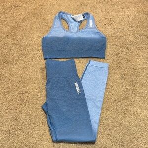 Gymshark Blue Sports Bra and Leggings Set